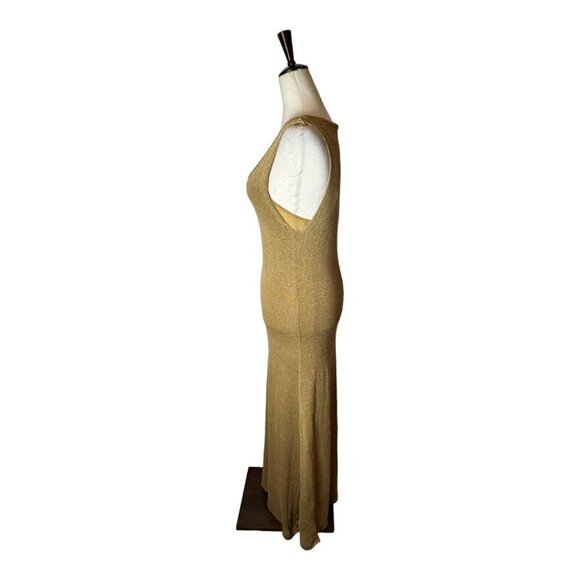 Zara Knit Tan Scoop Neck Maxi Slip Lined Tank Dress‎ Size L - Picture 7 of 12